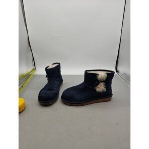 Koolaburra by UGG Victoria Mini Blue Suede sheepskin sockliner Boots Womens Sz 6